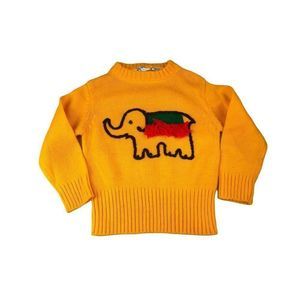 8220 Kids elephant pullover fringe sweater 4t